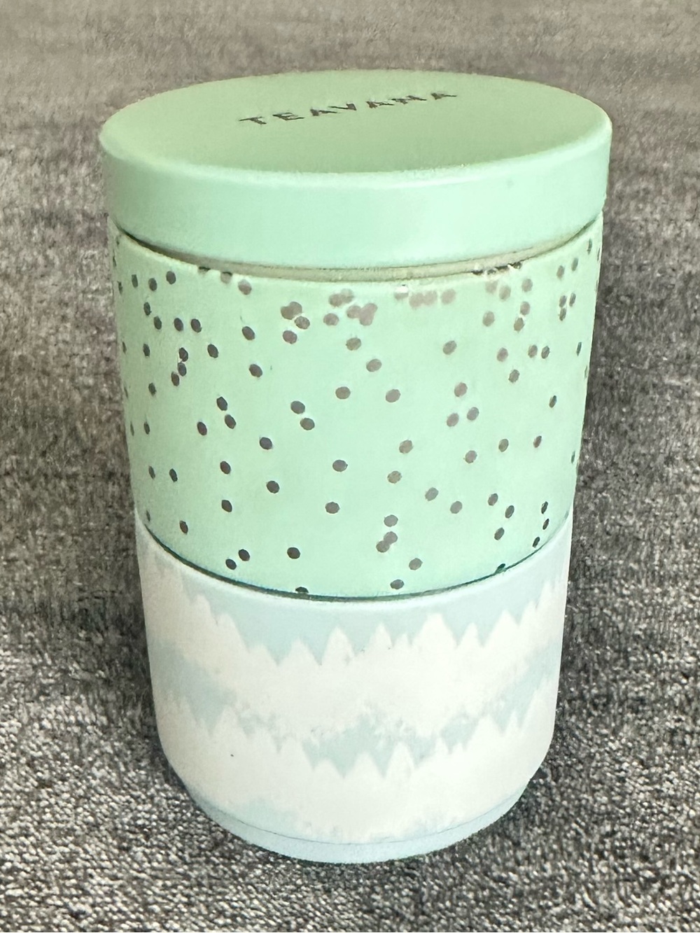 Teavana Mint Green + Blue Logo TVNA Stackable Tea Tin, Set of 2